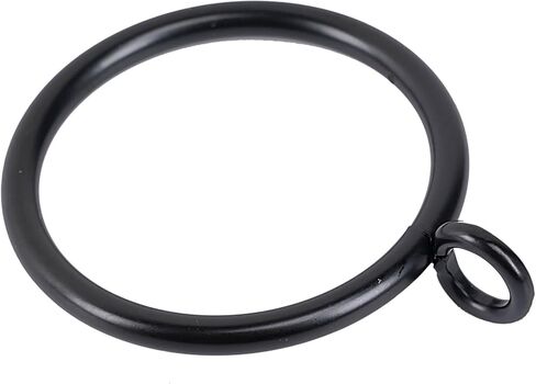 Curtain Rings with Eyelet for Curtain Rods 1 Inch Inner Diameter Metal Drapery Eyelet Curtain Rings Black 24 Pcs Exselens in Saudi Arabia