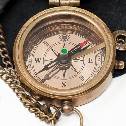 Engraved Personalized Inscription Antique Brass Compass Engraved with Leather Case Son Mom Children Gift Baptism Birthday Easter Decor in Saudi Arabia