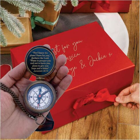 Engraved Personalized Inscription Antique Brass Compass Engraved with Leather Case Son Mom Children Gift Baptism Birthday Easter Decor in Saudi Arabia