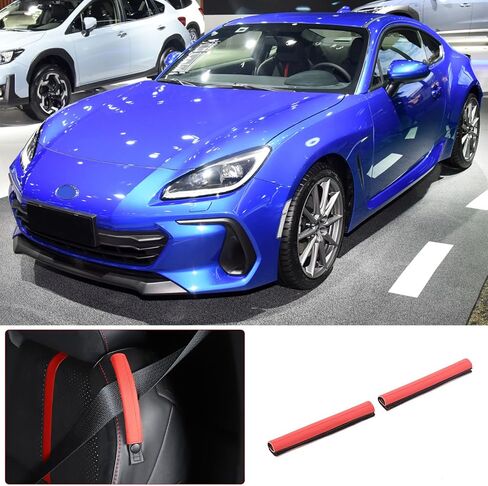 غطاء حماية من البوب ​​مضاد للحزام لمقعد السيارة متوافق مع Toyota 86 GR86 2022 2023 وSubaru BRZ ZD8 2022 2023 من الجلد قطعتين من مشبك حزام الأمان المضاد للخلع (أحمر) in Saudi Arabia