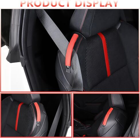 غطاء حماية من البوب ​​مضاد للحزام لمقعد السيارة متوافق مع Toyota 86 GR86 2022 2023 وSubaru BRZ ZD8 2022 2023 من الجلد قطعتين من مشبك حزام الأمان المضاد للخلع (أحمر) in Saudi Arabia