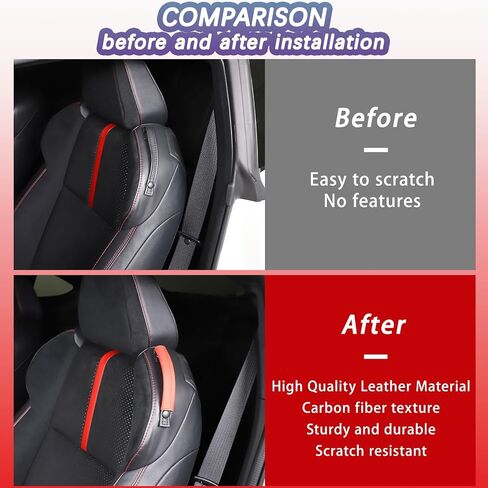 غطاء حماية من البوب ​​مضاد للحزام لمقعد السيارة متوافق مع Toyota 86 GR86 2022 2023 وSubaru BRZ ZD8 2022 2023 من الجلد قطعتين من مشبك حزام الأمان المضاد للخلع (أحمر) in Saudi Arabia