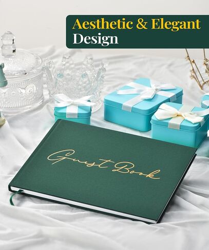Wedding Guest Book, Guest Book Wedding Reception - Classic Baby Shower Guest Book, 100 Blank Pages for Bridal Shower Birthday Graduation Sign in and Photos, Beige in Saudi Arabia