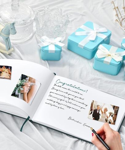 Wedding Guest Book, Guest Book Wedding Reception - Classic Baby Shower Guest Book, 100 Blank Pages for Bridal Shower Birthday Graduation Sign in and Photos, Beige in Saudi Arabia