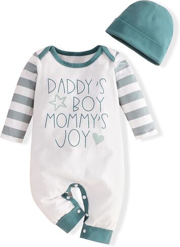 Baby Boy Clothes Newborn Boy Outfits White Romper White One Piece Bodysuit baby boy's clothing Baby Boy Coming Home Outfit 0-3M in Saudi Arabia