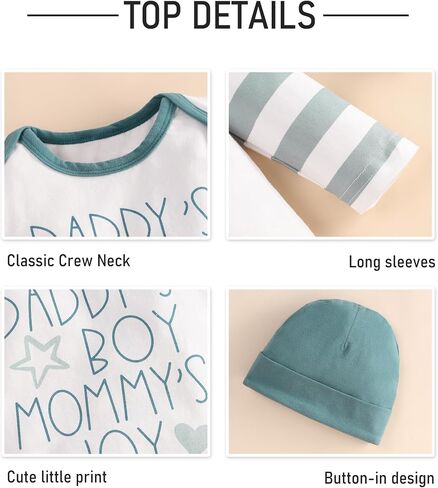 Baby Boy Clothes Newborn Boy Outfits White Romper White One Piece Bodysuit baby boy's clothing Baby Boy Coming Home Outfit 0-3M in Saudi Arabia