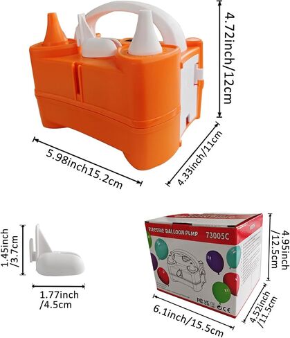 Balloon Pump Electric Kit, Portable Dual Nozzle Electric Balloon Inflator and Balloon Tying Tool in One, 110V 600W, Air Pump for Party, Birthday, Decoration in Saudi Arabia