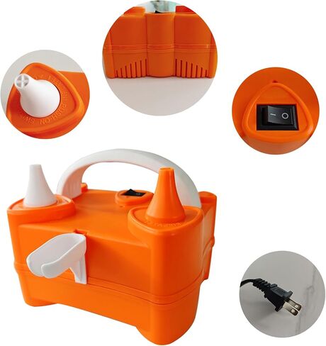 Balloon Pump Electric Kit, Portable Dual Nozzle Electric Balloon Inflator and Balloon Tying Tool in One, 110V 600W, Air Pump for Party, Birthday, Decoration in Saudi Arabia