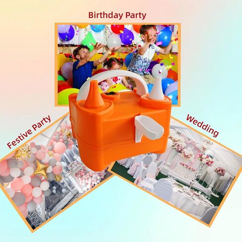 Balloon Pump Electric Kit, Portable Dual Nozzle Electric Balloon Inflator and Balloon Tying Tool in One, 110V 600W, Air Pump for Party, Birthday, Decoration in Saudi Arabia