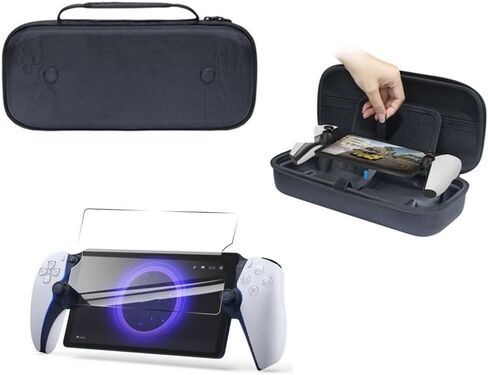 for PlayStation 5 Portal Case,Hard Carrying Case for Sony PlayStation 5 Portal Remote Player Handheld Game Consoles Bag Case (Case with Tempered film) in Saudi Arabia