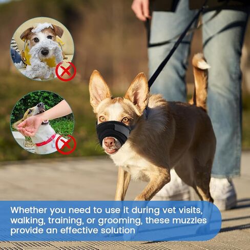 4Pcs Dog Muzzle Suits for Small Medium Large Dogs Gentle Muzzle Guard for Dogs Breathable Mesh Muzzle Prevent Biting Barking Chewing Licking(Size:S M L XL) in Saudi Arabia