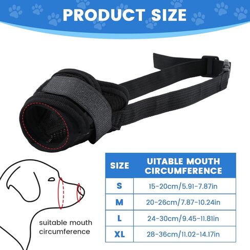 4Pcs Dog Muzzle Suits for Small Medium Large Dogs Gentle Muzzle Guard for Dogs Breathable Mesh Muzzle Prevent Biting Barking Chewing Licking(Size:S M L XL) in Saudi Arabia