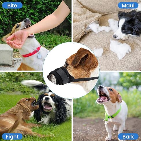 4Pcs Dog Muzzle Suits for Small Medium Large Dogs Gentle Muzzle Guard for Dogs Breathable Mesh Muzzle Prevent Biting Barking Chewing Licking(Size:S M L XL) in Saudi Arabia