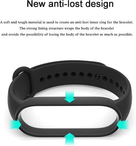 PIXESTT 8 PCS Straps for Mi Band 7/Mi Band 6/Mi Band 5, Smartwatch Strap Anti-Lost Silicone Designed Accessories Adjustable Wristband for Xiaomi Mi Band 5/Amazfit Band 5 in Saudi Arabia