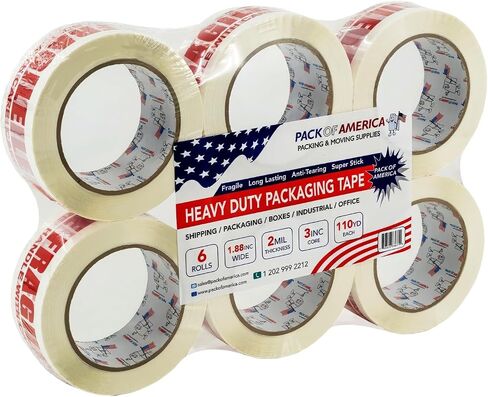 Fragile Packing Tape, 36 Rolls 110yd (330ft) 2 mil Thick 1.88" Width, Ultra Strong Refill for Care Shipping Storage Carton Box Sealing, Industrial Heavy Duty Moving Supplies, White in Saudi Arabia