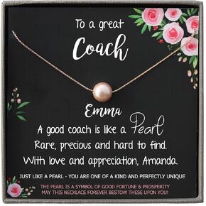 أفضل هدايا موظفات الاستقبال للنساء، قلادة من الفضة الإسترلينية 925 واللؤلؤ الأبيض مع رسالة ذات مغزى، جاهزة للهدايا in Kuwait