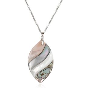 Handmade Abalone Shell Necklace for Women Men Unique Cut Polished Mother of Pearl Teardrop Shell Pendant Necklace Elegant Jewelry Gift in Kuwait