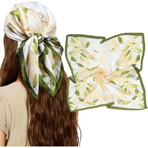 وشاح شعر برأس مربع من Mesovor مقاس 27.5 بوصة للنساء، مثل الأوشحة الحريرية الساتان لتغليف الشعر أثناء النوم | عصابة رأس in Kuwait
