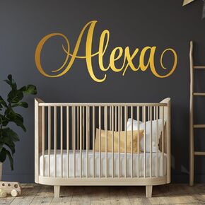 Personalized Custom Name Vinyl Wall Art Decal Sticker, Nursery Bedroom Baby Decor, Multiple Font and Color, Children's Room Decor, Cursive Name Fancy Font in Kuwait