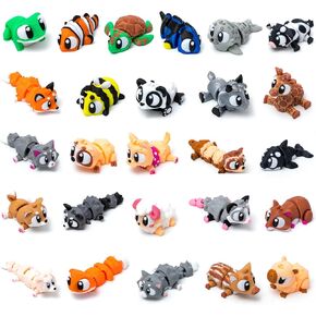 25pcs Mini 3D Printed Animals Statues, Movable Joints Realistic Collectible Figurines Set Mini 3D Printed Animals Easter, Birthday and Party Gifts in Kuwait