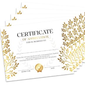 شهادة تقدير، 25 شهادة تقدير للطلاب، المعلمين، الموظفين، المتطوعين، جائزة تقدير، شهادات جوائز 8 × 10 بوصة -03 in Kuwait