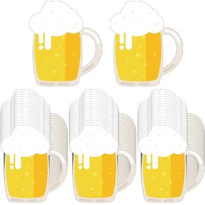 50 Pcs Beers Decorations Bulletin Board Cutouts DIY Beer Mug Card Decorations Table Centerpiece Essentials Supplies for Bulletin Board Decor Birthday Beer Wedding Themed Party in Kuwait