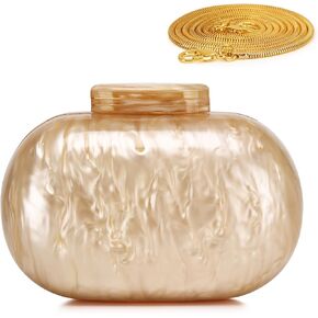 حقيبة لابير على شكل صدفة أكريليك من الرخام للنساء حقيبة يد رسمية لحفلات الزفاف. | مادة الاكريليك in Kuwait