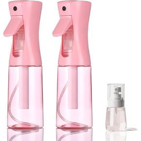 3 Pack Spray Bottles, 2-Pack Continuous Spray Bottles,Fine Water Mist Spray Bottles for Hair 6.8 OZ (200 ML) and 1oz 30ml Travel Spray Bottle Mister for Cleaning,Hairstyling,Plants,Barbers,Pink in Saudi Arabia