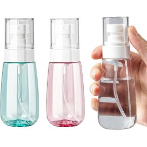 عبوة من 3 زجاجات رذاذ صغيرة سعة 2 أونصة / 60 مل، زجاجة رذاذ ماء دقيقة مقاومة للتسرب، زجاجات سفر قابلة لإعادة الملء لتونر البشرة ومستحضرات التجميل والعناية بالشعر in Kuwait