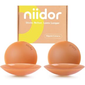 زوجان من أغطية الحلمات للنساء من نيدور - فطائر حلمات لاصقة وغير لاصقة - بتلات صدر من السيليكون قابلة لإعادة الاستخدام in Kuwait