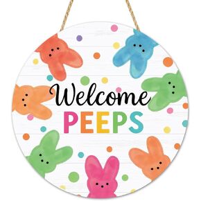 علامات باب خشبية للترحيب بباب عيد الفصح، زينة باب عيد الفصح، علامات ديكور أرنب الترحيب، شماعات باب عيد الفصح الربيعي، لوحة للجدار المنزلي، إكليل المزرعة، ديكورات الربيع الداخلية والخارجية in Kuwait