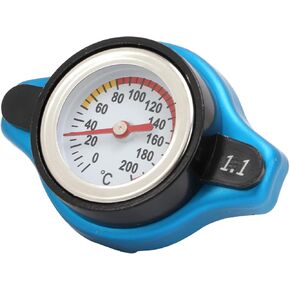 Thermo Adjustable Radiator Cap with Temperature Gauge Water Temp Meter for OffRoad Bikes, Durable ABS+Aluminum Alloy (Small head 0.9) in Kuwait