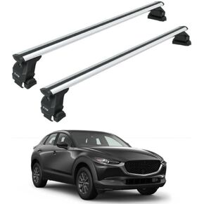 قضبان متقاطعة لسقف الألومنيوم شديدة التحمل لمازدا CX (2007-2026)، سعة 330 رطل، قناة T-Slot، قابلة للقفل، تركيب بدون حفر (أسود، 2025-2026 CX-70 نظام حامل السقف فلوش السكك الحديدية) in Kuwait