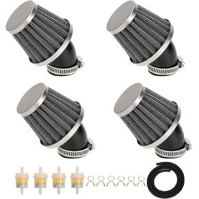 4 قطع طقم فلتر هواء 38 ملم مع 4 فلاتر وقود، فلتر مدخل هواء للمكربنات العالمية، يناسب محركات 50 سي سي إلى 150 سي سي in Kuwait