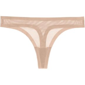 EBY سلس شبكة ثونغ | ملابس داخلية نسائية | لباس داخلي بدون خياطة للنساء، ملابس داخلية مريحة بدون عرض، لون شامبانيا صغير in Kuwait