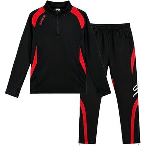 Boys Tracksuit 2 Piece Quarter Zip Long Sleeve Jersey & Pants Athletic Set in Saudi Arabia