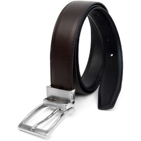 حزام فستان من الجلد الطبيعي ذو وجهين للرجال من Umo Lorenzo مع إبزيم دوار - أحزمة ذات وجهين للرجال، عبوة واحدة وعبوتين in Kuwait