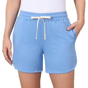 شورت نسائي كاجوال شورت صيفي بخصر مطاطي مع جيوب ورباط in Kuwait