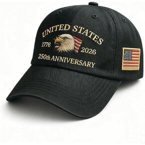 USA 250th Anniversary Hat – 1776-2026 Patriotic Baseball Cap with Eagle Embroidery, Adjustable for Men and Women in Saudi Arabia