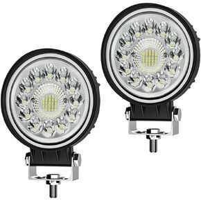 مصابيح LED مستديرة للطرق الوعرة - مصابيح جرار LED 4 بوصة 99 وات، 15000LM 6500k مصابيح عمل LED مقاومة للماء للشاحنة، UTV، المزرعة، البناء (4 عبوات) in Kuwait