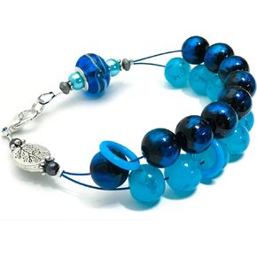 سوار عد العداد - مجوهرات الحياكة - أزرق مائي in Kuwait