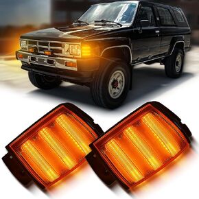 مصابيح LED للمصابيح الأمامية الجانبية لسيارة Toyota 4Runner Pickup 1984-1988 | ضوء المنعطفات | أضواء النهار العنبر | بارك لايت | استبدال لتصنيع المعدات الأصلية: 8162089162،8161089162، 2 قطعة in Kuwait