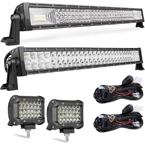 20in Triple Row led Light bar, 288W Waterproof Spot Flood Combo automotive work light bars+4pcs 72w led pods with Wiring Harness,for Off Road,Truck,Car,ATV,SUV,4X4,Boat,Tractor,Trailers in Saudi Arabia