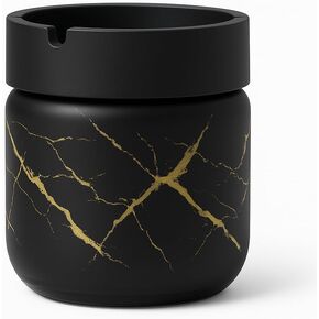 2-Pack Star Pattern Glass Ashtray with Lid, Windproof Tabletop Ashtray with Funnel Design, Easy Clean Covered Ash Holder for Home, Patio, Balcony, Car, Office, Indoor Outdoor in Saudi Arabia
