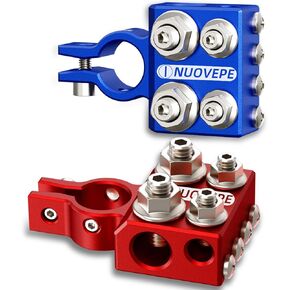 موصل طرفي للبطارية عالي التحمل: أطراف بطارية سيارة ذات 8 اتجاهات، ألومنيوم مقاوم للتآكل، 8AWG حتى 4/0(XL) مقياس AWG، يناسب العمود العلوي SAE/DIN/EN لصوت السيارة، والونش، والشاحنة، والطرق الوعرة in Kuwait