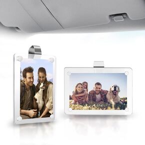 2 Pack Car Sun Visor Photo Holder, 2.4x3.5 Acrylic Car Visor Picture Frame, Clear Car Picture Holder Display Accessories for Most Car Visors, Speical Gift For Him/Her in Saudi Arabia