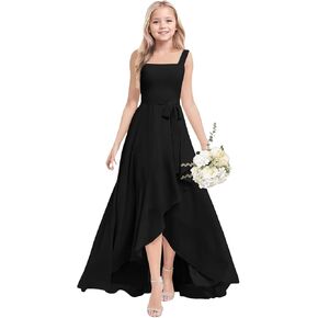 فساتين وصيفة الشرف للصغار للفتيات المراهقات من الشيفون على شكل حرف A فستان فتاة الزهور لحفلات الزفاف in Kuwait