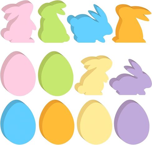 Tellingyou 200 Pcs Paper Easter Eggs Bunny Cutouts Colorful Rabbit Egg Shaped Circles Cutouts Easter Bulletin Board Decorations for DIY Craft Spring Party Decor in Saudi Arabia