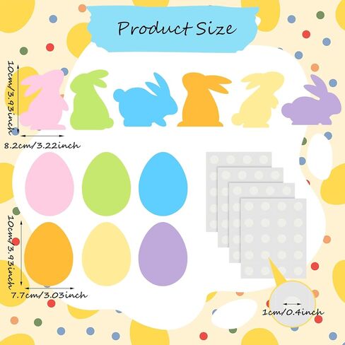 Tellingyou 200 Pcs Paper Easter Eggs Bunny Cutouts Colorful Rabbit Egg Shaped Circles Cutouts Easter Bulletin Board Decorations for DIY Craft Spring Party Decor in Saudi Arabia