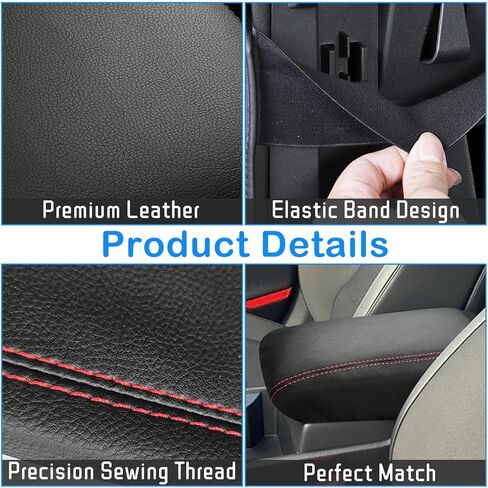 QianBao Compatible with Kia Sportage 2023 2024 2025 2026 Leather Armrest Box Center Console Cover Middle Console Cover Protector Red Stitches in Saudi Arabia